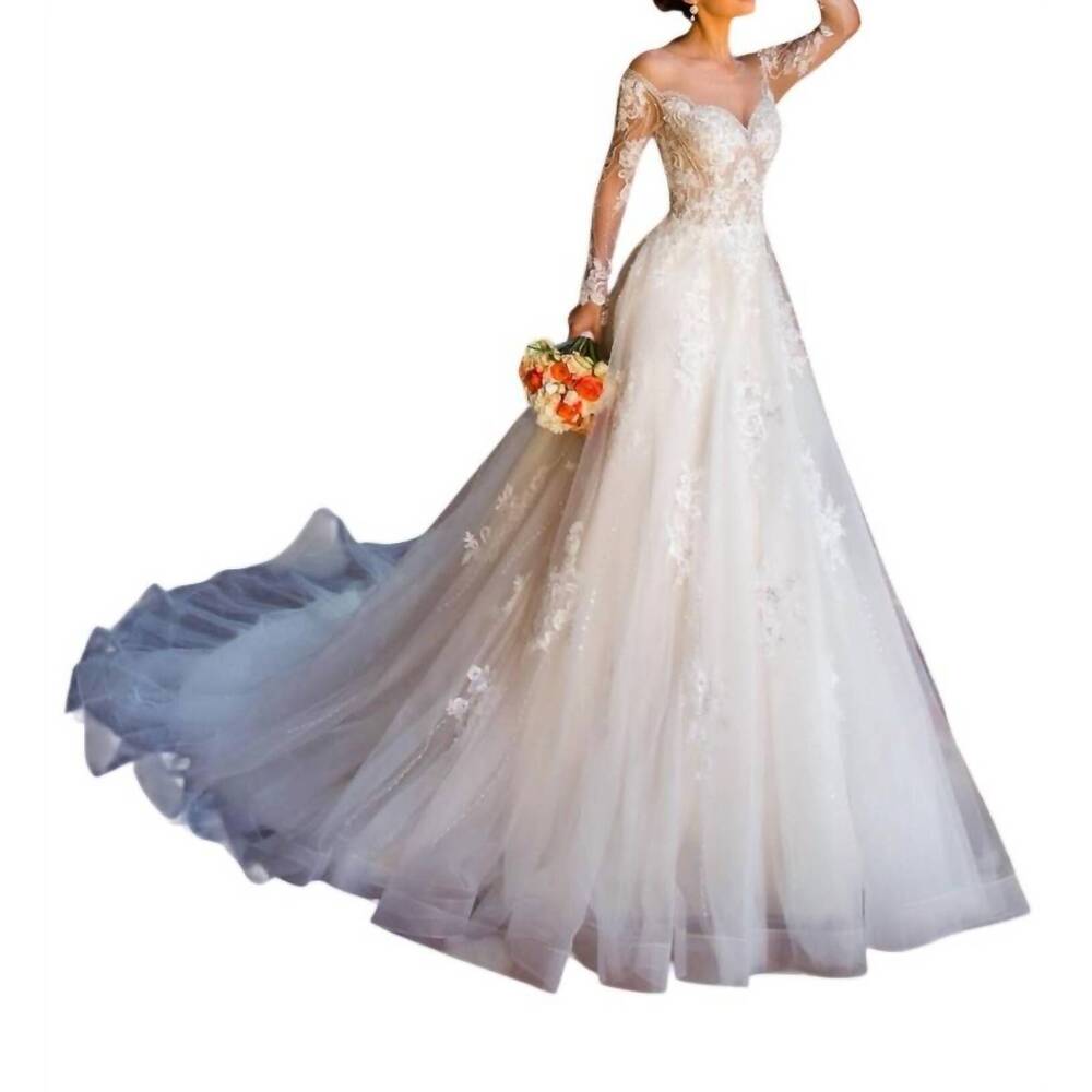 NEW KITTY CHEN COUTURE cassandra crystal beaded gown in ivory/toffee